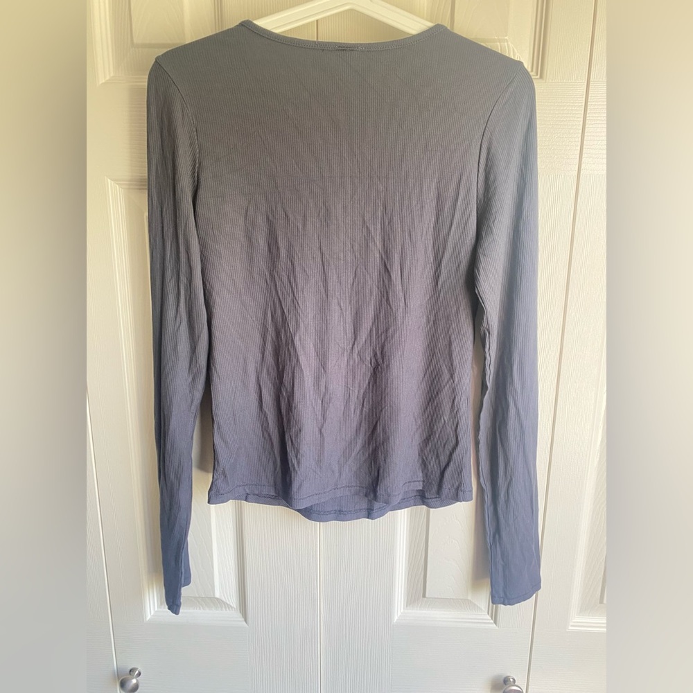 NEW SKIMS Soft Lounge Tie Front Long Sleeve T-Shirt - Graphite Grey - Picture 8 of 9